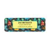 ブータコかわいい数々のカラーキッズ差出人住所 ラベル (正面)