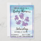 ブータコパープルベビーシャワー招待状 招待状 (正面)