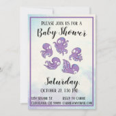 ブータコパープルベビーシャワー招待状 招待状 (正面)