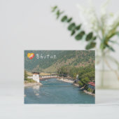 ブータンのプナカ・ドンへの橋 ポストカード (スタンド正面)