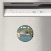 ブータンのプナカ・ドンへの橋 マグネット (インサイチュ (食洗機))