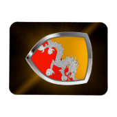 ブータンのメタリックエンブレム マグネット (横)