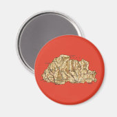 ブータンの地図マグネット マグネット (正面/裏面)