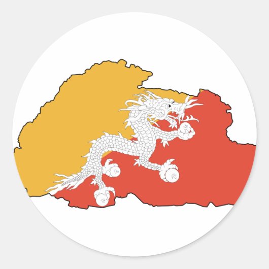 ブータンの地図BT ラウンドシール (正面)