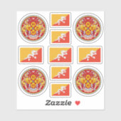 ブータンの民族記号/武器と旗のコート シール (シート)