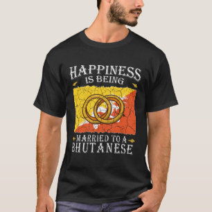 ブータンの結婚ブータン結婚した国旗結婚のカルト Tシャツ