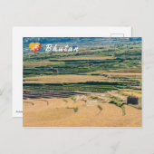 ブータンの農業景観 ポストカード (正面/裏面)