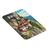 ブータンイラストレーショントラベルアートヴィンテージ マグネット (右側)