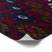 ブータンカラフルの織物 ポスター (角)