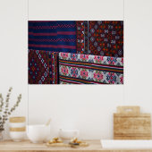 ブータンカラフルの織物 ポスター (キッチン)