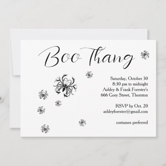 ブータンクリーモーススパイダーズハローウィンパーティ 招待状 (正面)