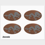 ブータンドラゴンオンレザー 楕円形シール (シート)