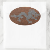 ブータンドラゴンオンレザー 楕円形シール (バッグ)