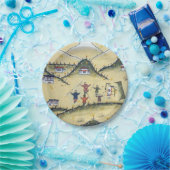 ブータンハウスとアーチェリー絵画 – ブータン ペーパープレート (パーティー)