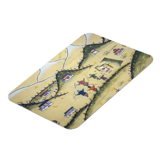 ブータンハウスとアーチェリー絵画 – ブータン マグネット (左側)