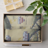 ブータンハウスとアーチェリー絵画 – ブータン 薄葉紙 (ギフト)