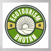 ブータンヒマラヤのエコツーリズムスロートラベルロゴ ポスター (正面)