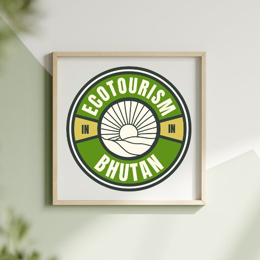 ブータンヒマラヤのエコツーリズムスロートラベルロゴ ポスター
