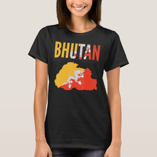 ブータンブータン国旗 Tシャツ (正面)