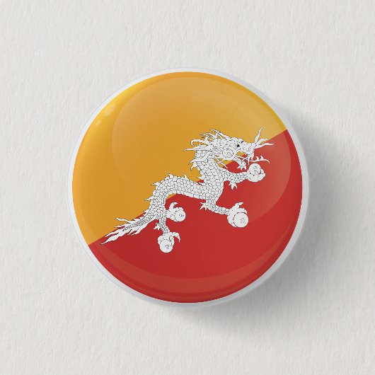 ブータンラウンドアイコン国旗 缶バッジ (正面)