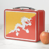 ブータン国旗が付いた金属製ステンレスランチボックス メタルランチボックス (インサイチュ)