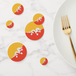 ブータン国旗が掲げられた表紙吹雪 コンフェッティ