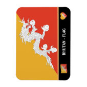 ブータン国旗とブータン国/ブータン・ドラゴン マグネット (縦)