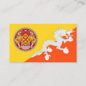 ブータン国旗と国章、ブータン国旗 名刺 (正面)