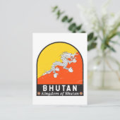 ブータン国旗のエンブレム動揺してヴィンテージ ポストカード (スタンド正面)