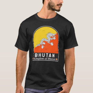ブータン国旗のエンブレム動揺してヴィンテージ Tシャツ