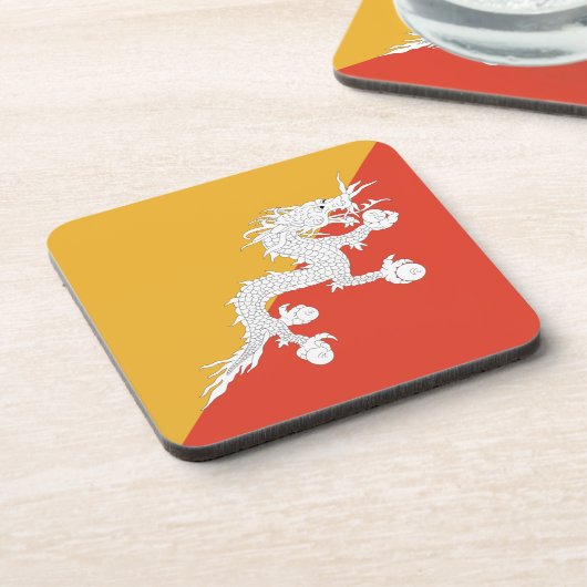 ブータン国旗のコースター コースター (左側)