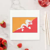ブータン国旗のデザインとホワイトドラゴン スタンダードランチョンナプキン (インサイチュ)