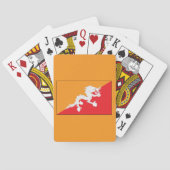 ブータン国旗のデザインとホワイトドラゴン トランプ (裏面)