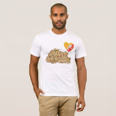 ブータン国旗のハートと地図Tシャツ Tシャツ (正面フル)