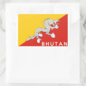 ブータン国旗の文字名 長方形シール (バッグ)