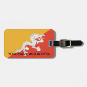 ブータン国旗の荷物タグ ラゲッジタグ (正面横)