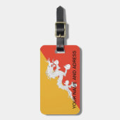 ブータン国旗の荷物タグ ラゲッジタグ (正面縦)