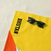 ブータン国旗の華やかな愛国心 ビーチタオル (インサイチュ)