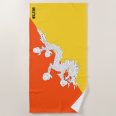 ブータン国旗の華やかな愛国心 ビーチタオル (正面)