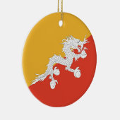ブータン国旗を持つオーナメント セラミックオーナメント (右)