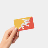 ブータン国旗を持つネームバッジ バッジ (手持ち)
