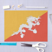 ブータン国旗を持つ愛国的ティッシュペーパー 薄葉紙 (クラフト)