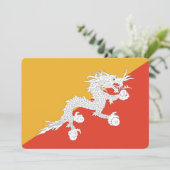 ブータン国旗を持つ愛国的招待状 招待状 (スタンド正面)