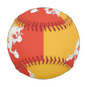 ブータン国旗を持つ愛国野球 野球ボール (裏面)