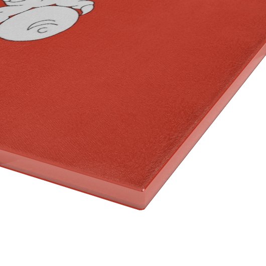 ブータン国旗を掲げたガラス板 カッティングボード (角)