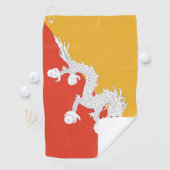 ブータン国旗を掲げたゴルフタオル ゴルフタオル (インサイチュ)