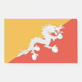 ブータン国旗を掲げたメモ ポストイット