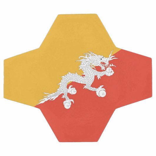 ブータン国旗を掲げた愛国的なサッカーボール サッカーボール (フラット)