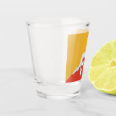 ブータン国旗を掲げた愛国的なショットグラス ショットグラス (左)