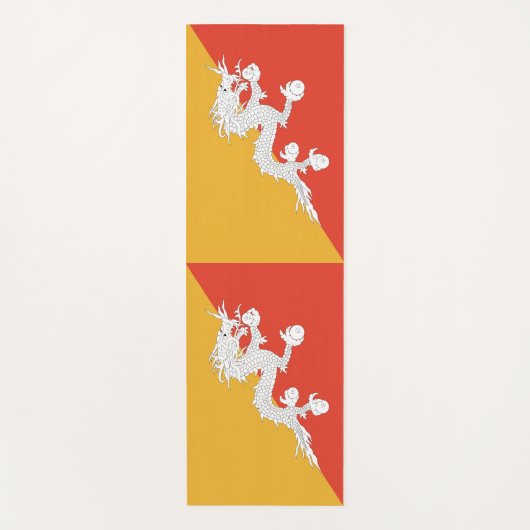 ブータン国旗を掲げた愛国的なヨガマット ヨガマット (正面)